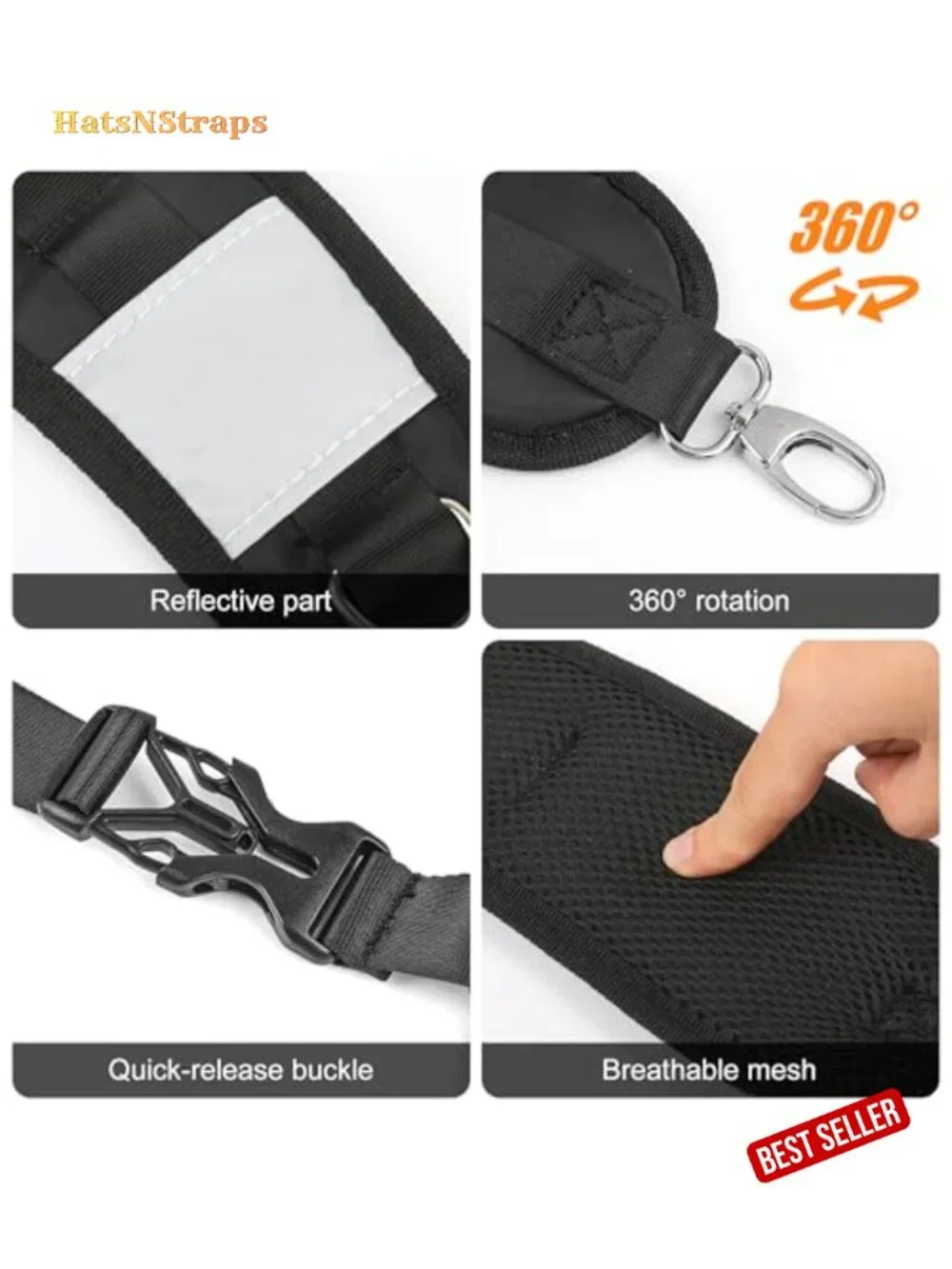 Adjustable Padded Backpack Straps with Metal Clips Replacement Dry Bag Straps